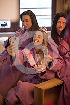 Girls doing Selfy on bachelorette party