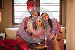 Girls doing Selfy on bachelorette party