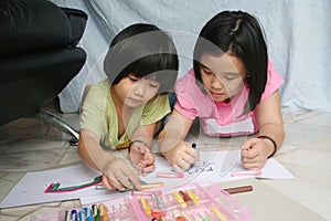 Girls drawing