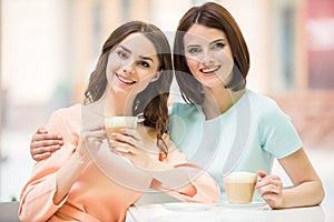 Girls drinking coffee