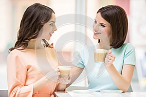 Girls drinking coffee