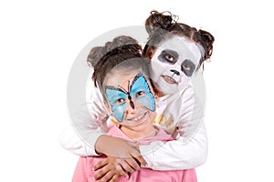 Girls with face-paint