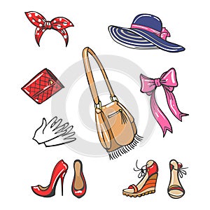 Girls fashion accessories icons