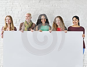 Girls Friendship Togetherness Copy Space Banner Concept