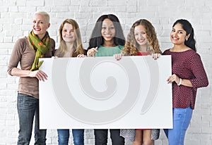 Girls Friendship Togetherness Copy Space Banner Concept