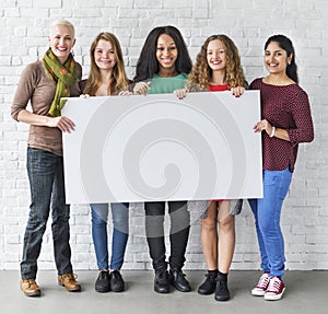 Girls Friendship Togetherness Copy Space Banner Concept