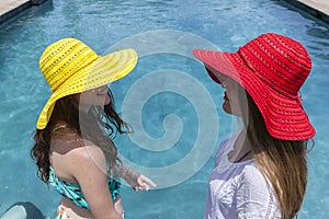 Girls Hats Swim Pool