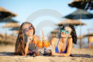 girls having fun on a beach