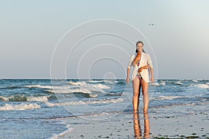 Girls having fun on the beach