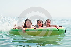 Girls having fun in the water