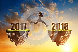 Girls jump to the New Year 2018