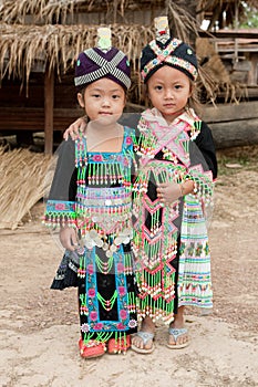 Girls of Laos ethnic group Hmong