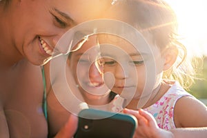 Girls looking at a phone