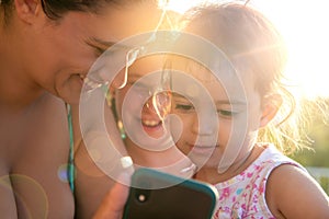 Girls looking at a phone