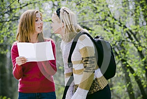 Girls lost in forest