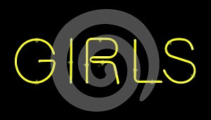 Girls neon sign. Night light sign, Neon banner a real sign