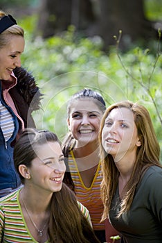 Girls outdoors