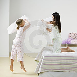 Girls Pillow Fighting