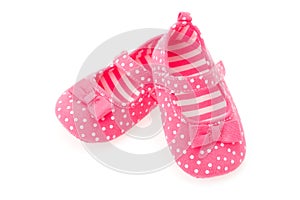 Girls pink baby shoes