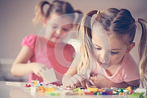 Girls playing at home.