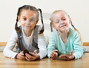 Girls playing online with phones