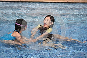 Girls in the pool