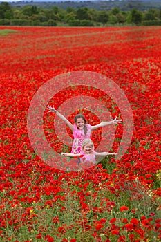 Girls with poppies