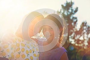 Girls posing at sunset