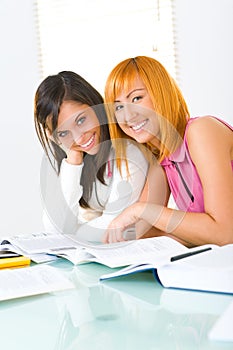 Girls preparing to lesson