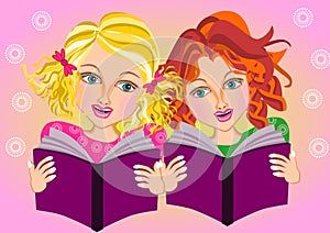 Girls read book