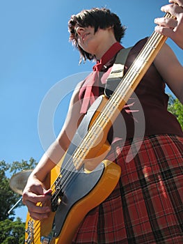 Girls rock band on stage