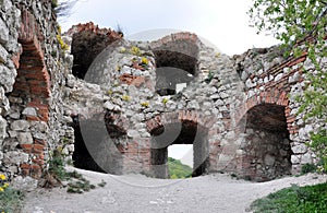 Girls ruins of castles, Moravia, Czech Republic, Europe