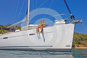 Girls on the sailboat