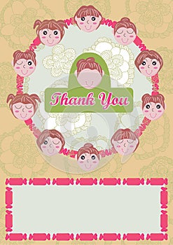 Girls Say Thank You Card_eps