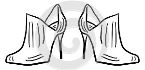 Girls shoes drawing, illustration, vector