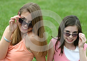 Girls With Sunglasses Close-up