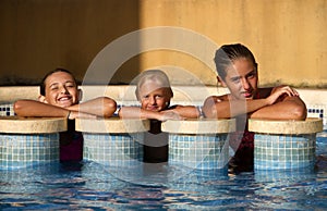 Girls in swimming pool