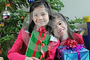 Girls with their presents