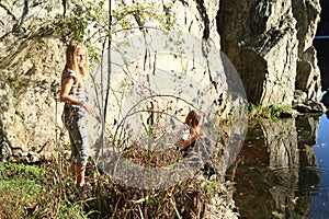 Girls watching water