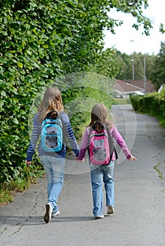 Girls on the way to school