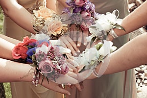 Girls Wearing Prom Corsages