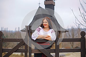 Girls wearing traditional costume in Moldova.