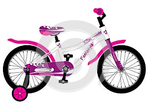 Girly kids pink bicycle