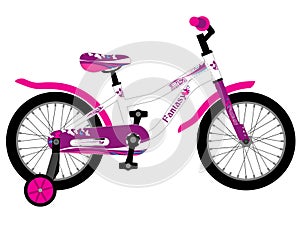 Girly kids pink bicycle photo