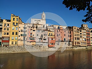 Girona panoramic view from Onyar river