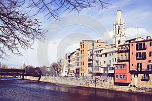 Girona, in Spain, and Onyar River photo