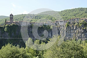 Girona village over crag