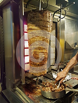 giros preparation fast food restaurant in greece photo