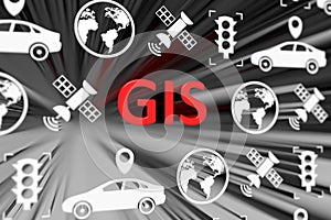 GIS concept blurred background