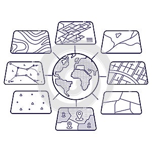 GIS Concept Data Layers for Infographic